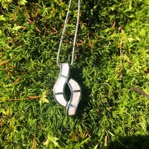 Sterling Silver Unique Opal Necklace